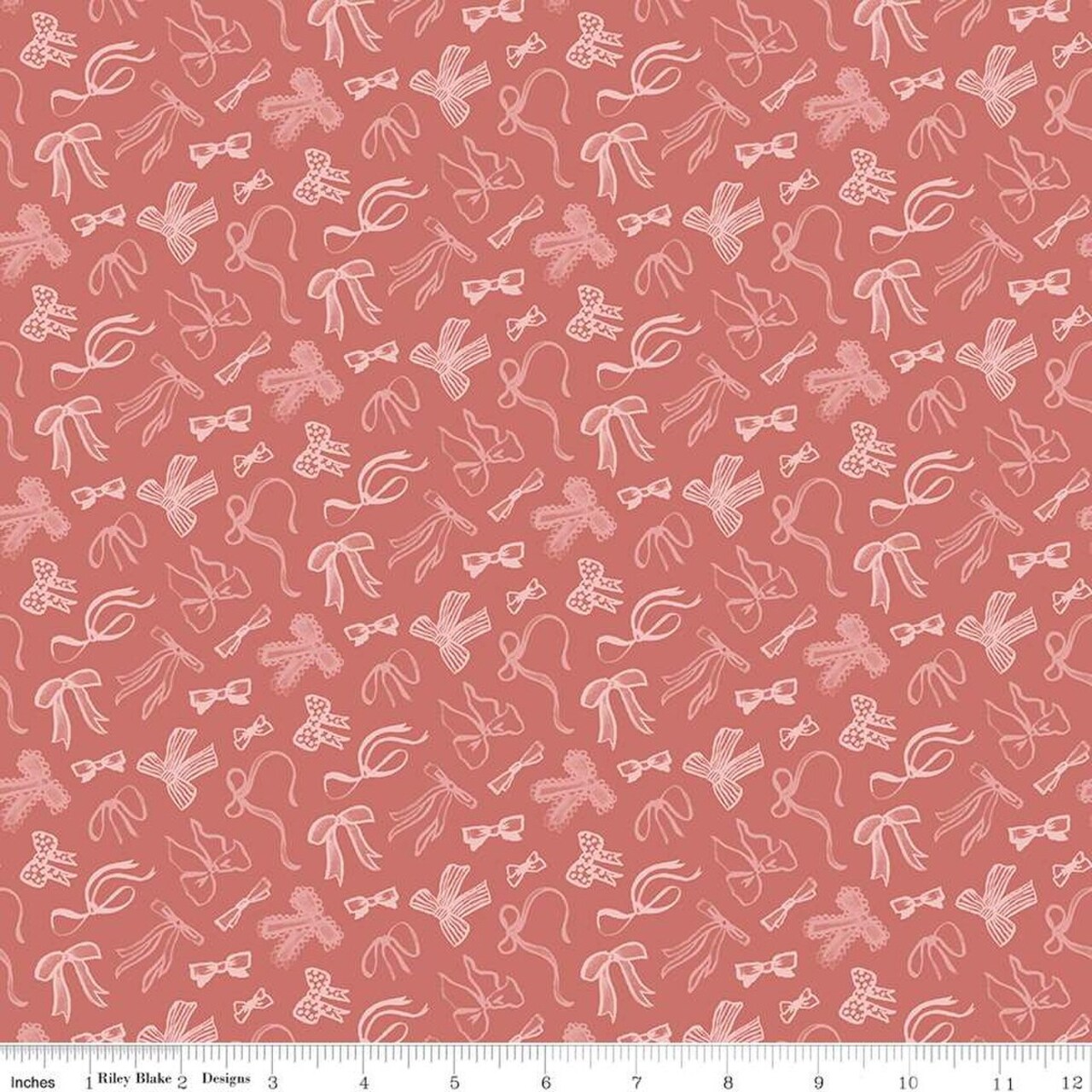 Fabric Riley Blake Faded Red Bows Mary Catherine by the Quarter Yard C16702-FADEDRED